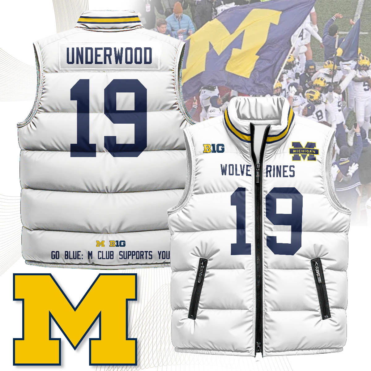 Michigan Wolverines Unisex Puffer Vest