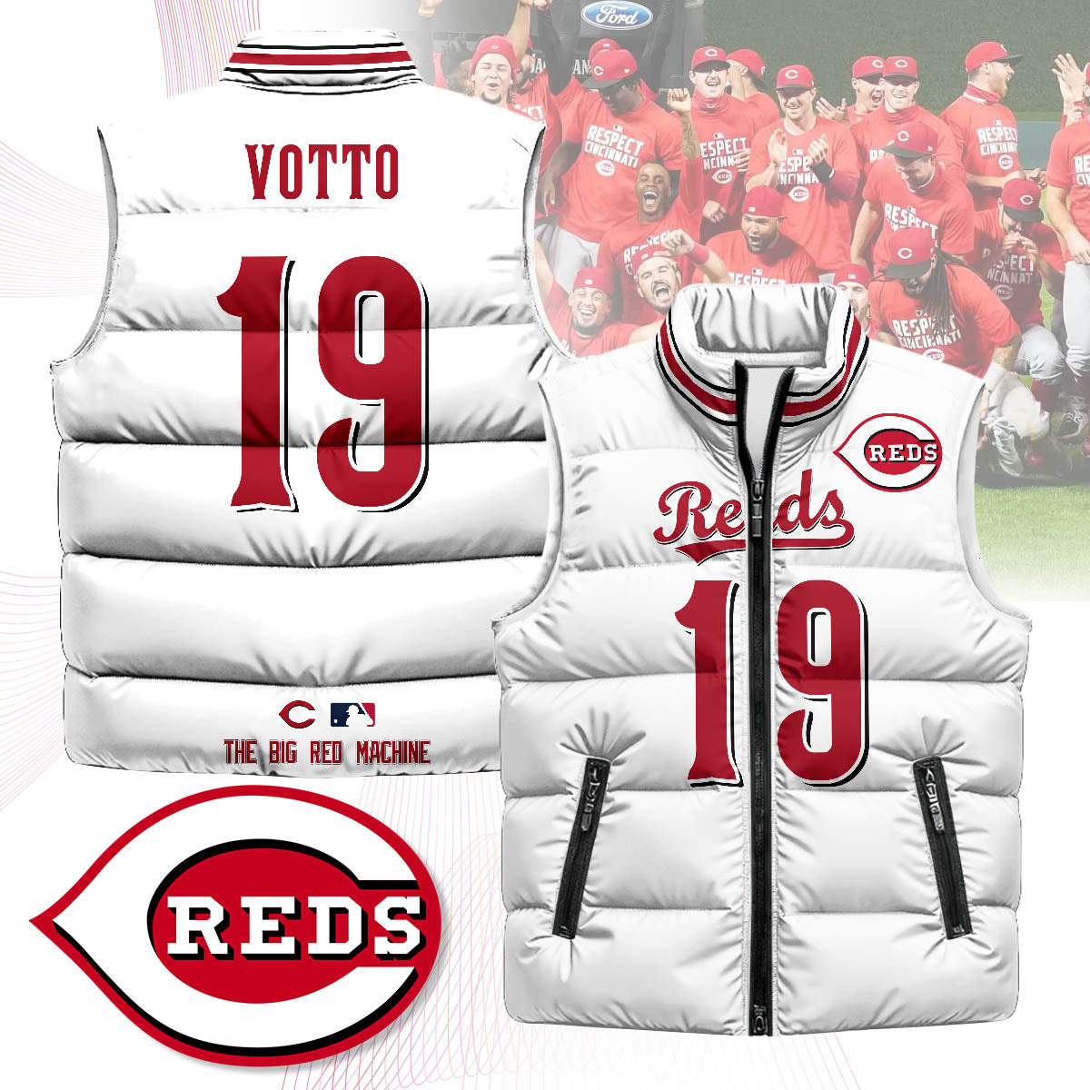Cincinnati Reds Unisex Puffer Vest
