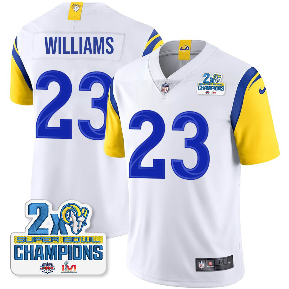 LAR 2-Time Champions Patch Vapor Limited Jersey - All Stitched