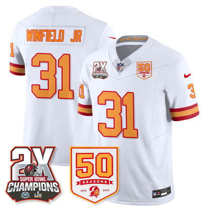 TB 2-Time Champions Patch Throwback Vapor Limited Jersey - All Stitched