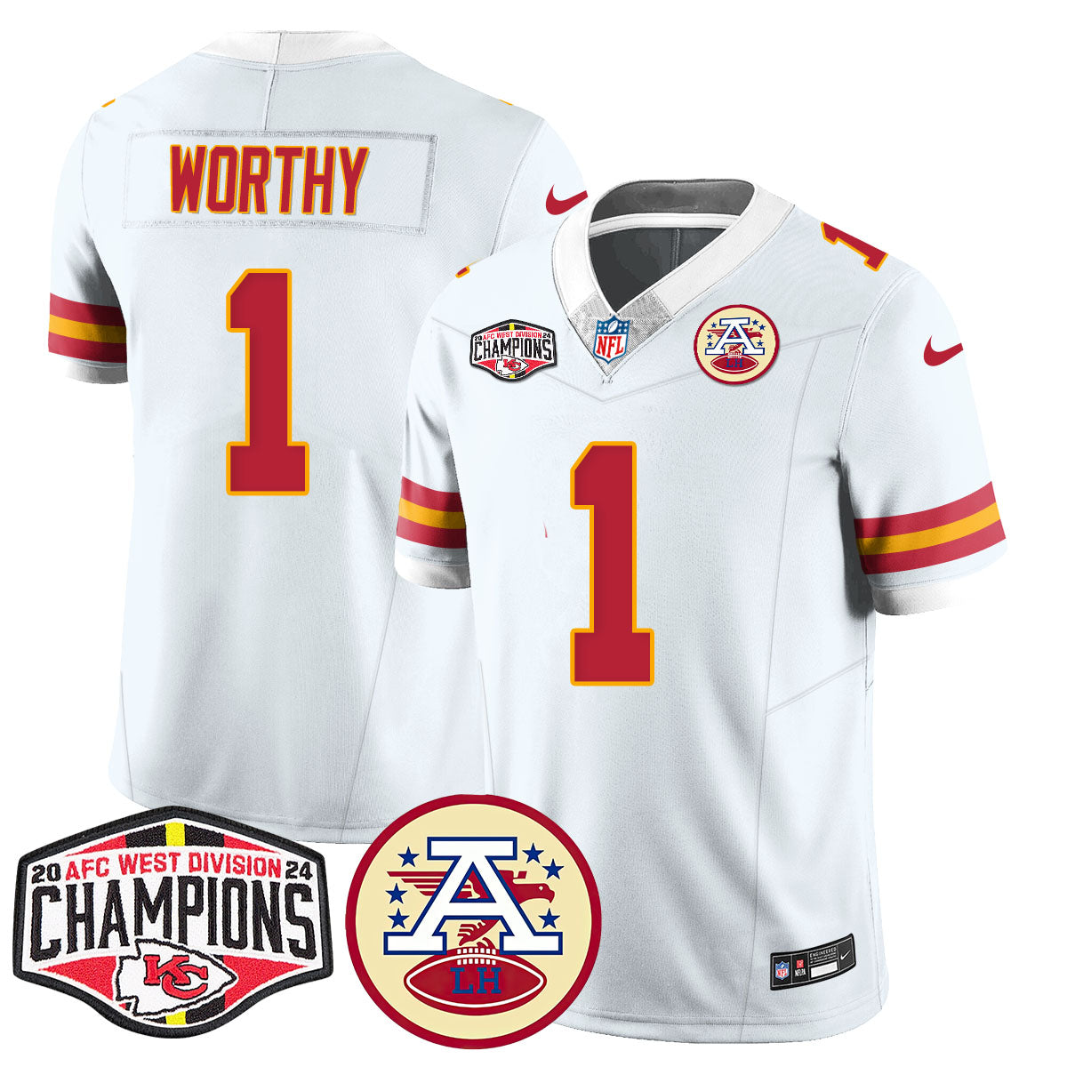 Chiefs 2024 AFC West Champions Jersey - All Stitched