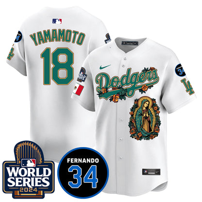 Dodgers Guadalupe - Fernando Valenzuela Memorial Jersey - All Stitched