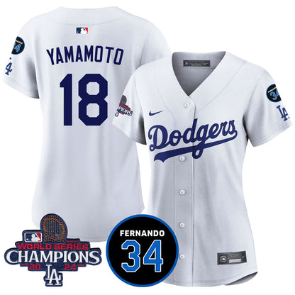 Women Dodgers - World Series Champions 2024 Jersey - All Stitched