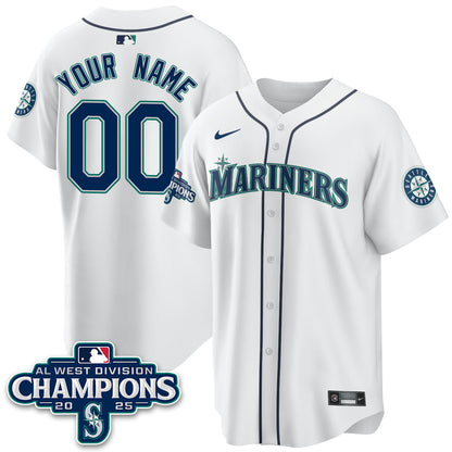 Seattle Mariners 2025 AL West Division Champions Jersey - All Stitched