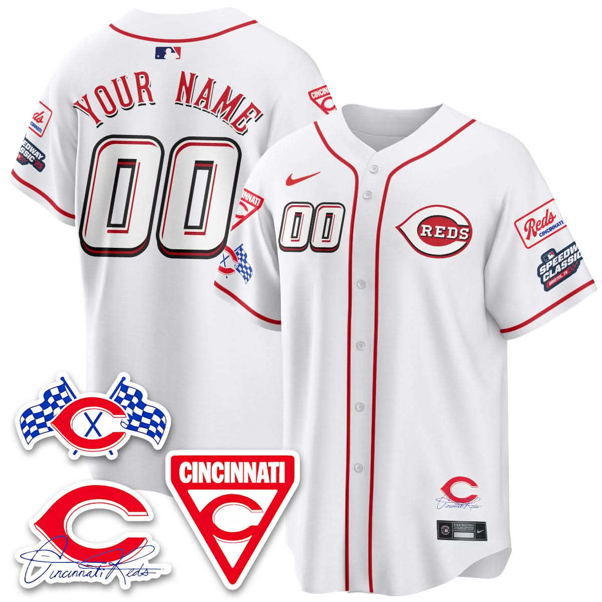 Cincinnati Reds 2025 Speedway Limited Custom Jersey - All Stitched