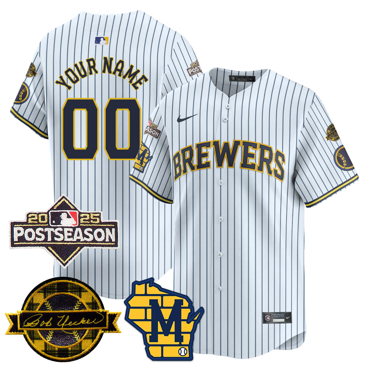 Milwaukee Brewers 2025 Postseason Custom Jersey - All Stitched