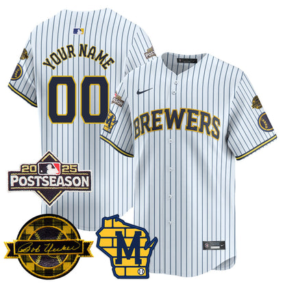 Milwaukee Brewers 2025 Postseason Custom Jersey - All Stitched