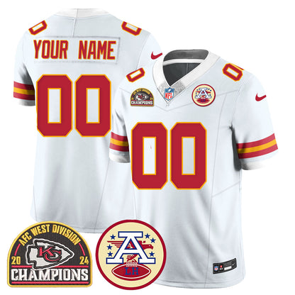 Custom Chiefs 2024 AFC West Champs Jersey - All Stitched