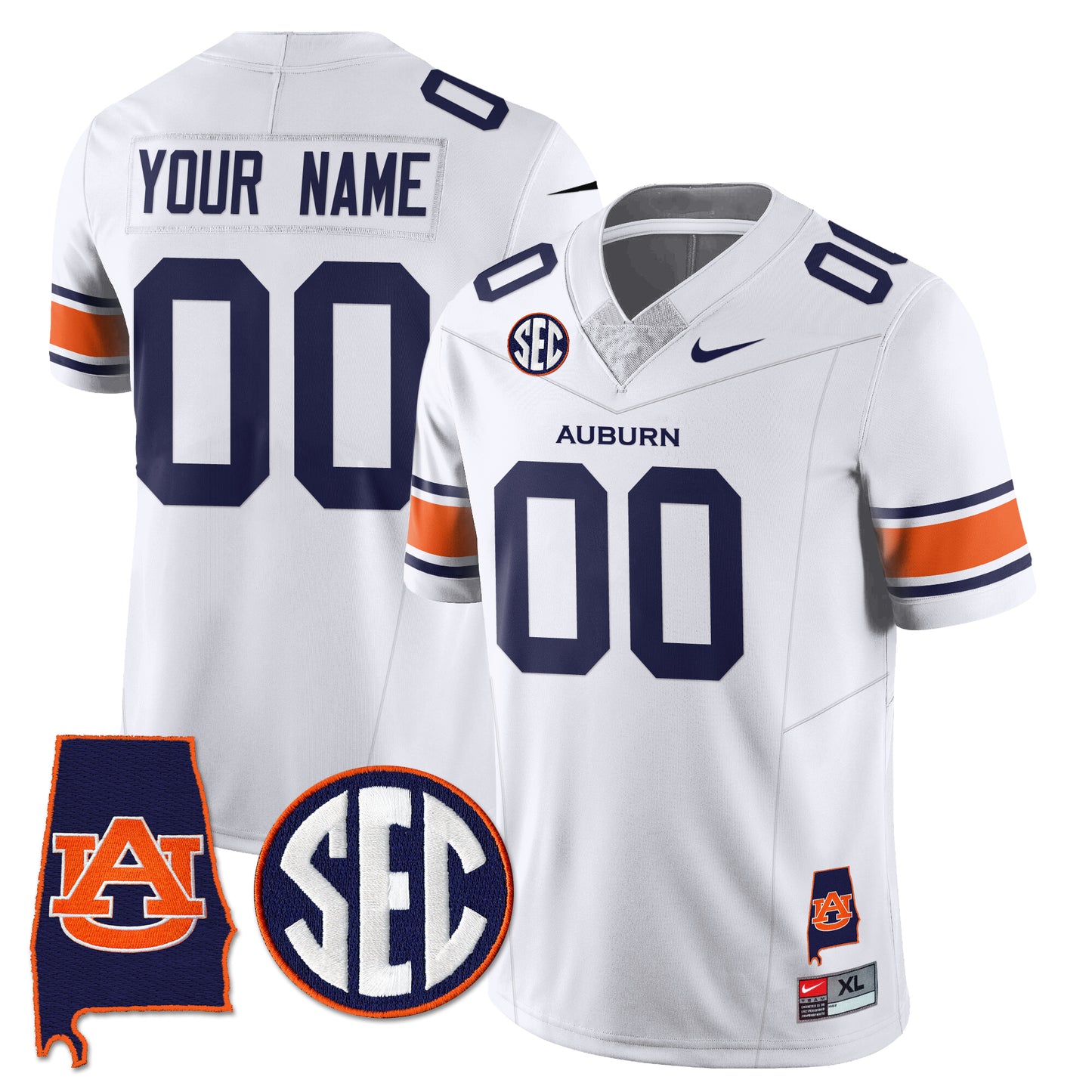 Auburn Tigers 2025 Alabama Patch Vapor Limited Custom Jersey - All Stitched