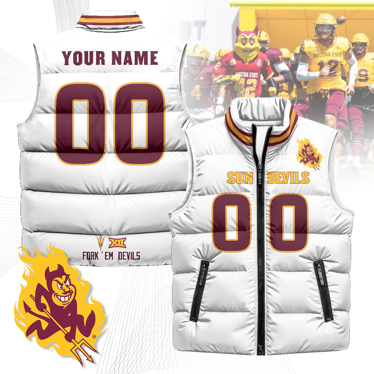 Personalized Arizona State Sun Devils Unisex Puffer Vest