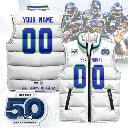 Personalized Seattle Seahawks Unisex Puffer Vest