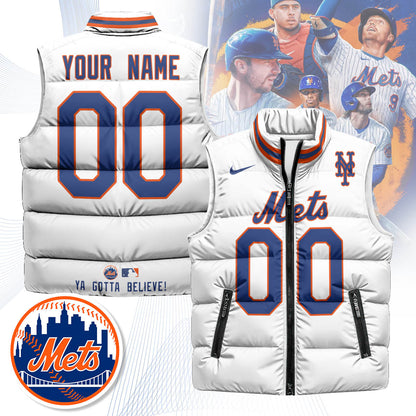Personalized New York Mets Unisex Puffer Vest