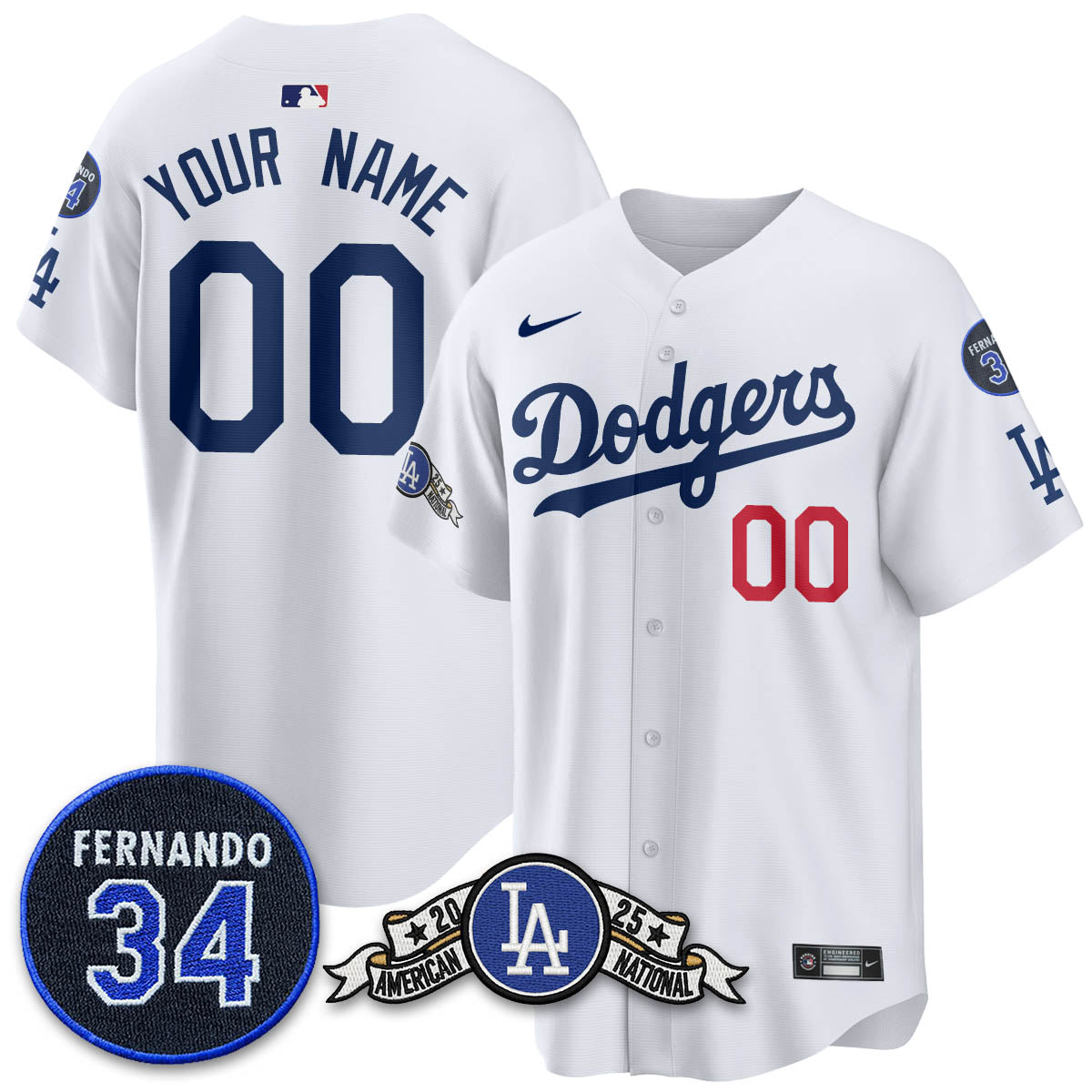 LAD 2025 National League Champions Jersey - All Stitched