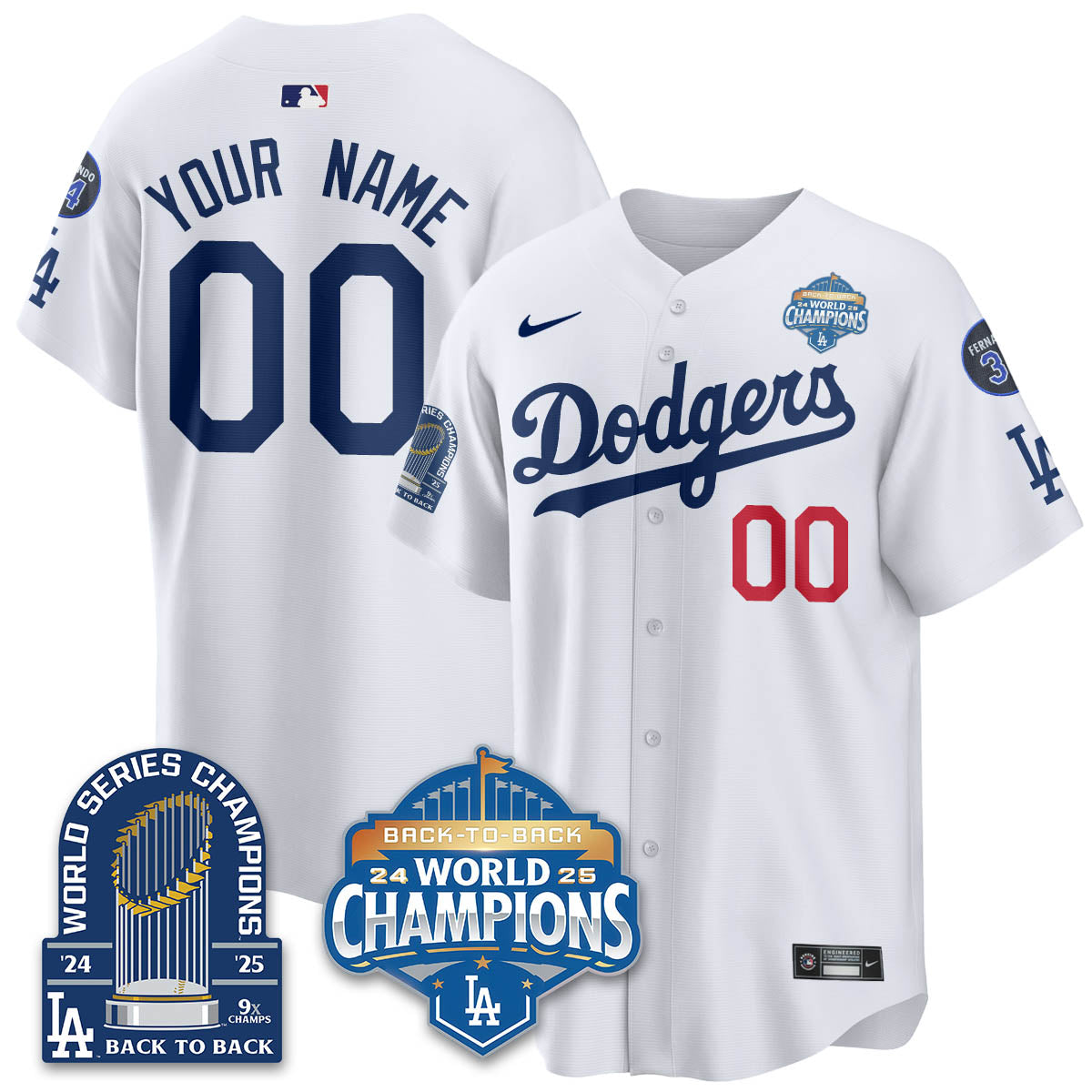 LAD 2025 World Series Champions Jersey - 9x Champs - All Stitched