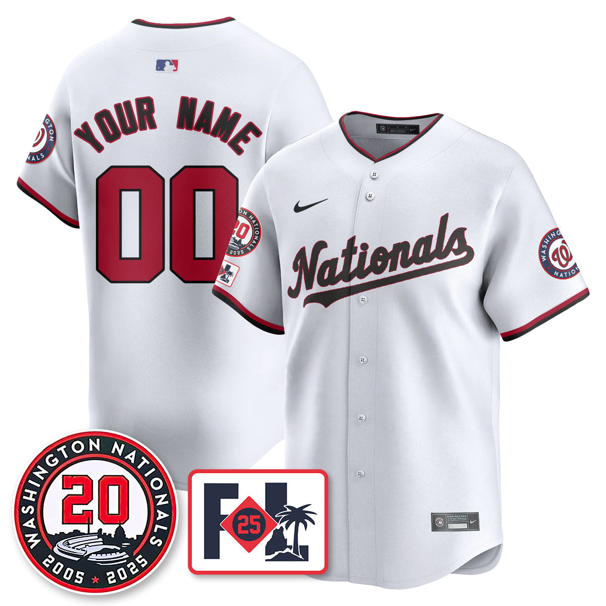 Washington Nationals Celebrate 20 Years Limited Custom Jersey - All Stitched