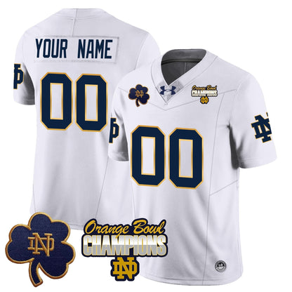Custom Notre Dame Fighting Irish 2025 Orange Bowl Champions Jersey - All Stitched