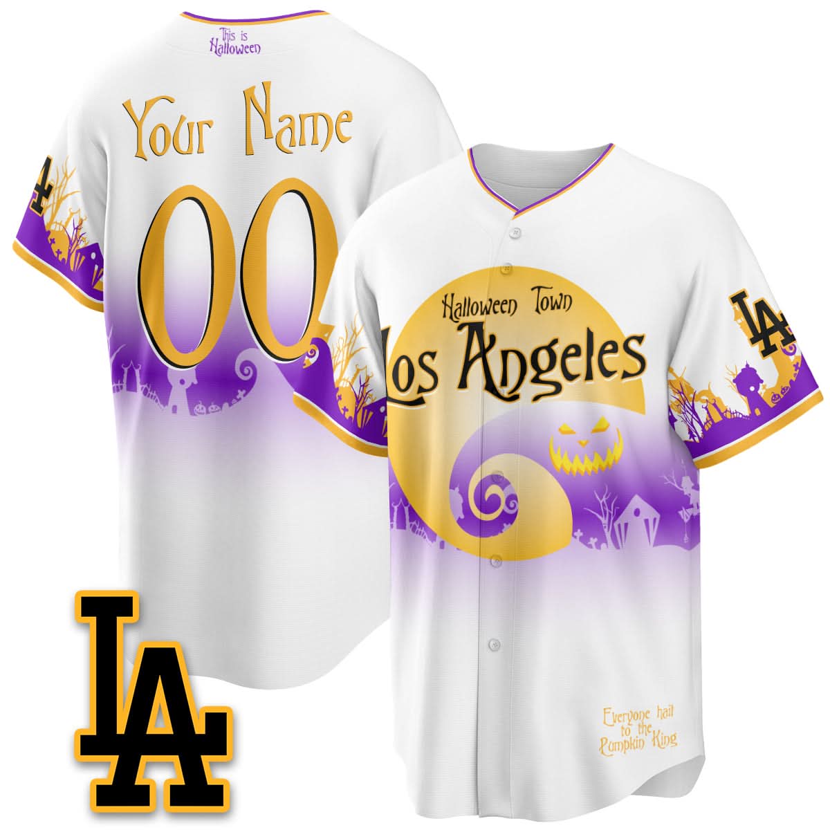 Los Angeles Dodgers "Halloween Town" Limited Custom Jersey - Stitched