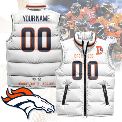Personalized Denver Broncos Unisex Puffer Vest