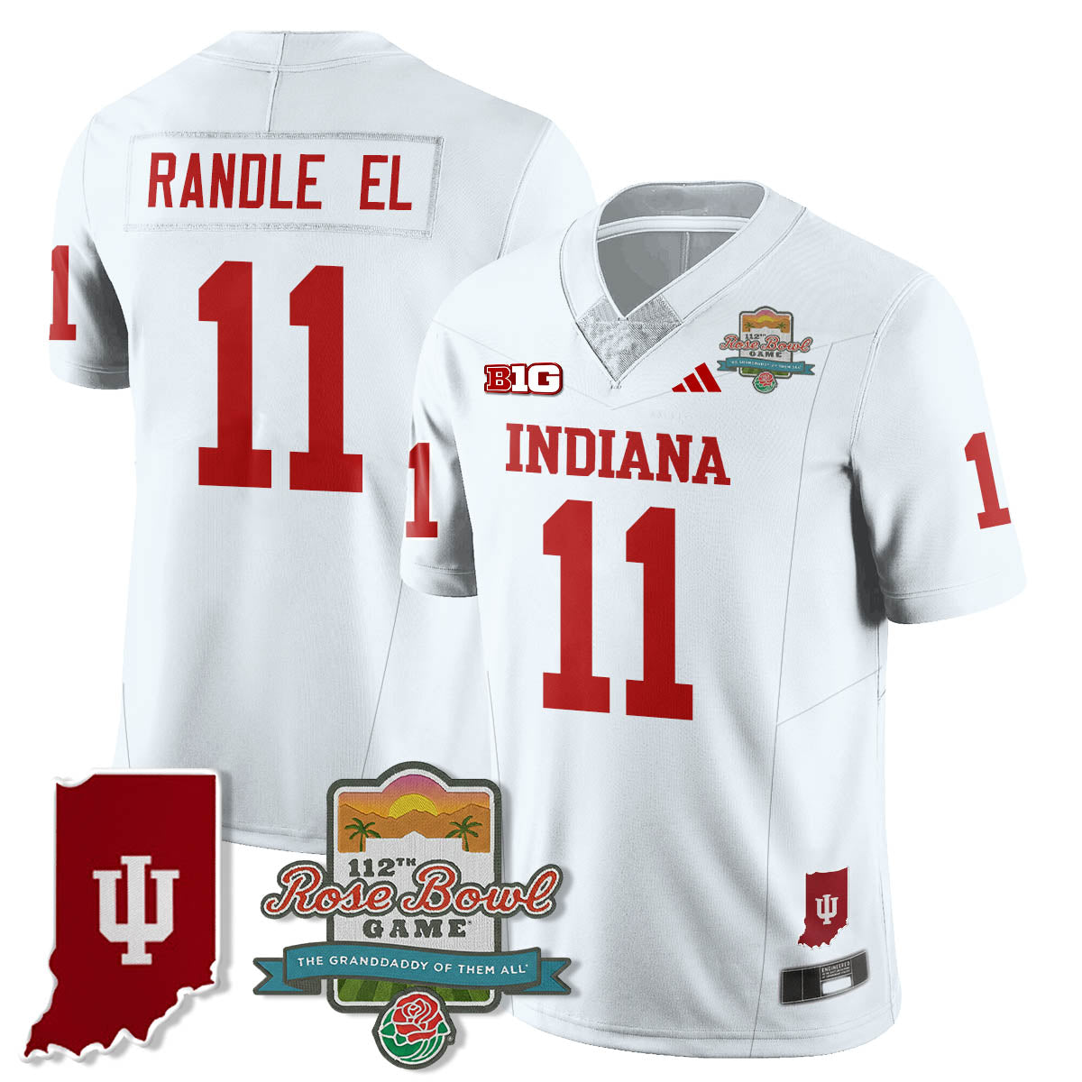 Indiana Hoosiers Vapor Limited Football Jersey - Rose Bowl 112th - All Stitched