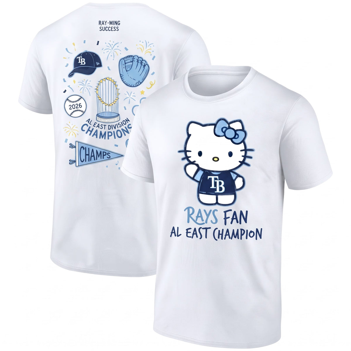 TB x Meow KT AL East Division Champions Two Sides T-Shirt - Printed V2