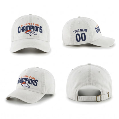 DEN 3x Super Bowl Champions Custom Wash Hat - Embroidered