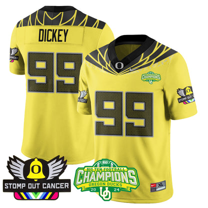 Oregon Alternate 2024 Big Ten Champions Jersey V3 - All Stitched