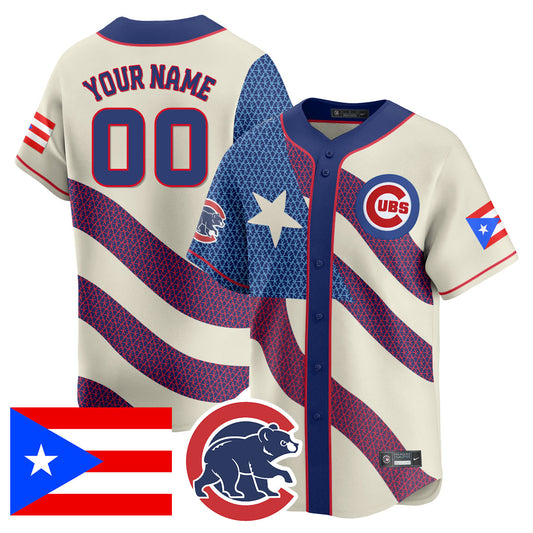 Chicago Cubs Puerto Rican Heritage Custom Jersey - All Stitched