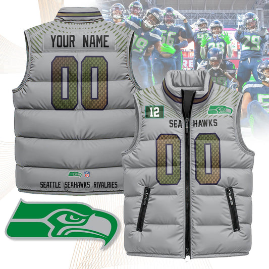 Personalized Seattle Seahawks Rivalry Series Puffer Vest