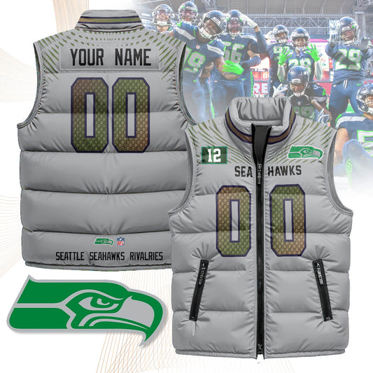Personalized Seattle Seahawks Rivalry Series Puffer Vest