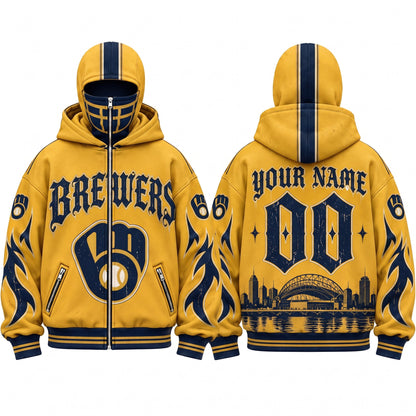 MIL Gothic Style Custom Mask Zip Up Hoodie - Printed V2