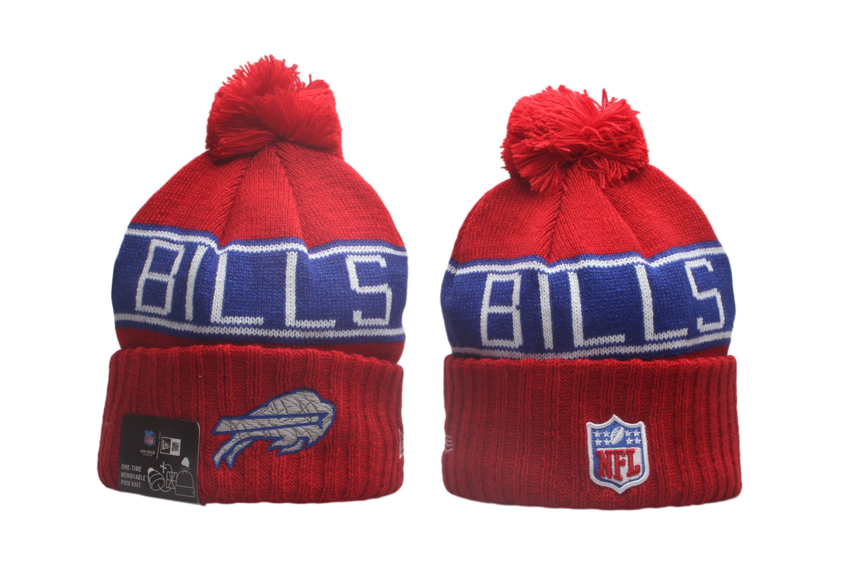Football Rivalries Cuffed Knit Hat with Pom - Embroidered Patch