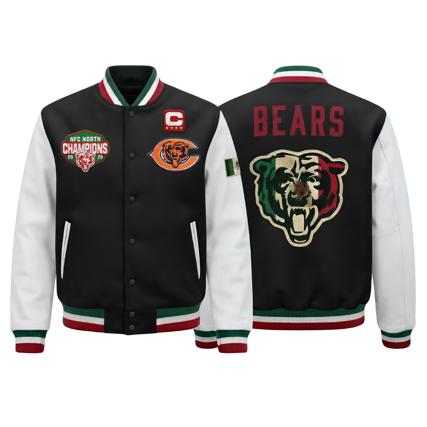 CHI Mexico NFC North Champions 2025 Patch Limited Baseball Jacket - Printed