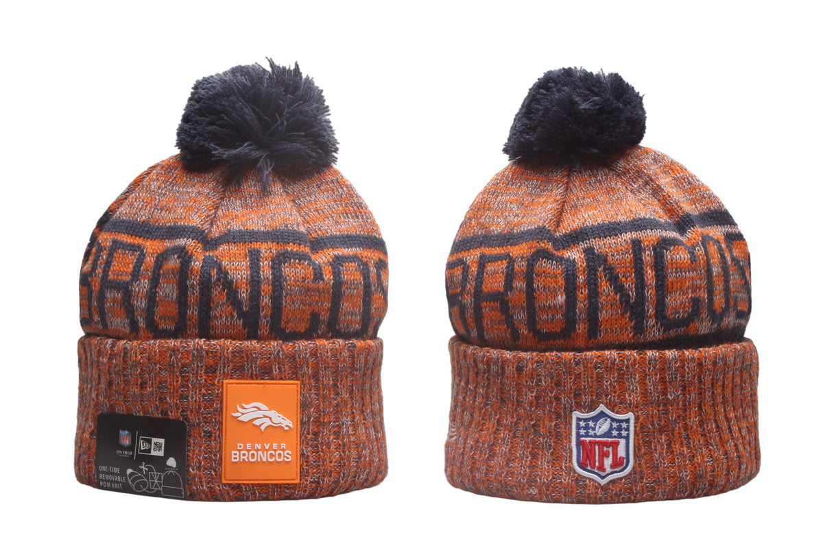 DEN Cuffed Knit Hat with Pom - Rubber Patch