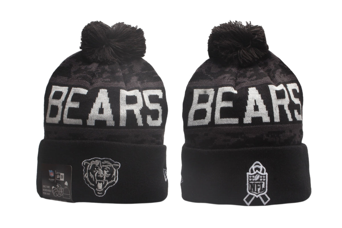 Football Salute to Service Cuffed Knit Hat with Pom - Embroidered Patch