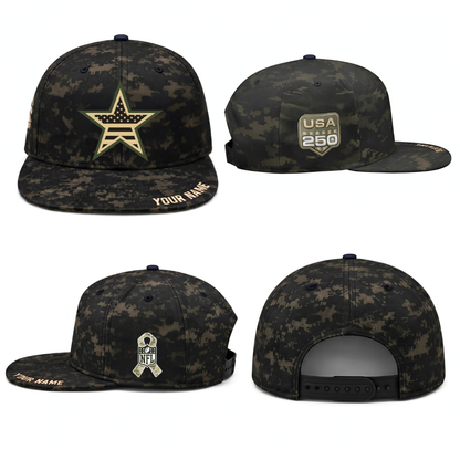 DAL Salute To Service Personalized Snapback Cap - Printed
