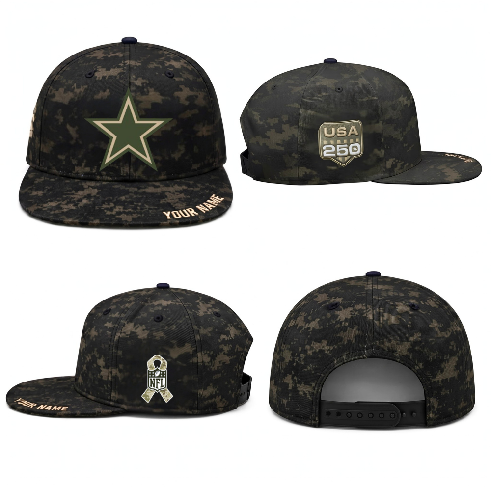 DAL Salute To Service Personalized Snapback Cap - Printed