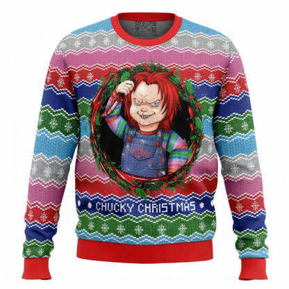Killer Doll Horror Movie Halloween Edition Ugly Sweater - Printed