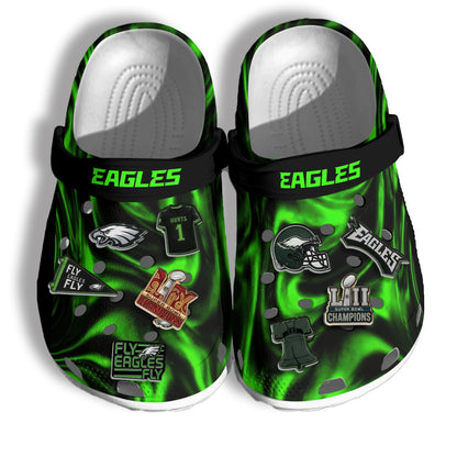 Philly Fangear Chrome Green Clogs - Charms Gift Set