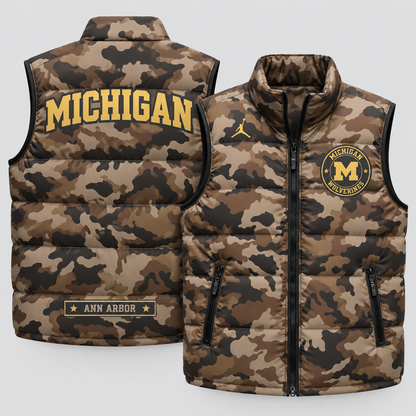 MICH 2026 Military Appreciation Camo Puffer Vest - Printed