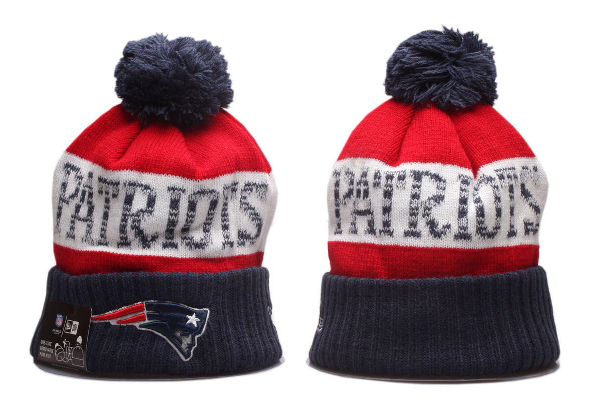 Football Rivalries Cuffed Knit Hat with Pom - Embroidered Patch