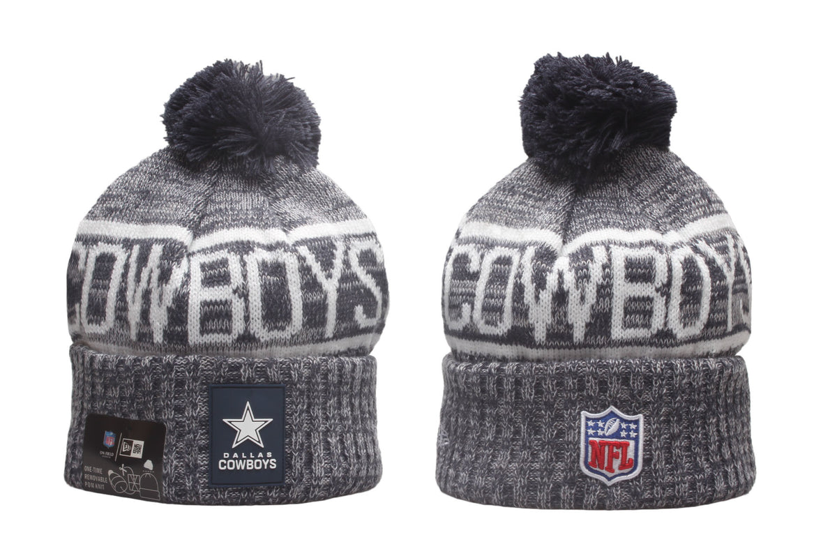Dallas Cowboys Cuffed Knit Hat with Pom - Rubber Patch