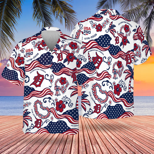 DET Special Semiquincentennial Hawaiian Design Button Shirt V3
