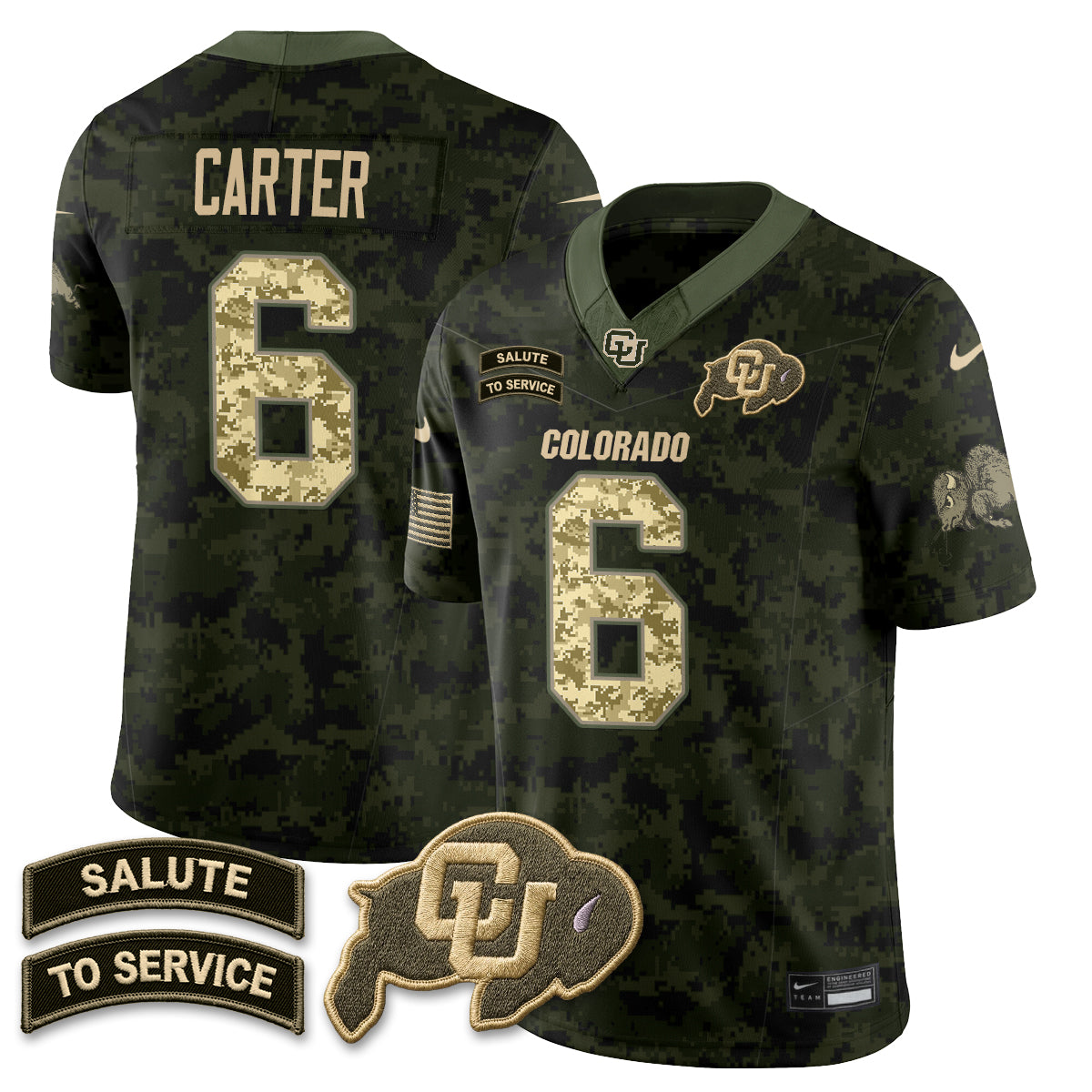 Colorado Buffaloes 2026 Salute to Service Vapor Jersey - Stitched
