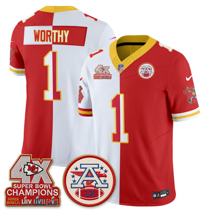 Kansas City Chiefs Throwback Split Vapor Jersey - Stitched