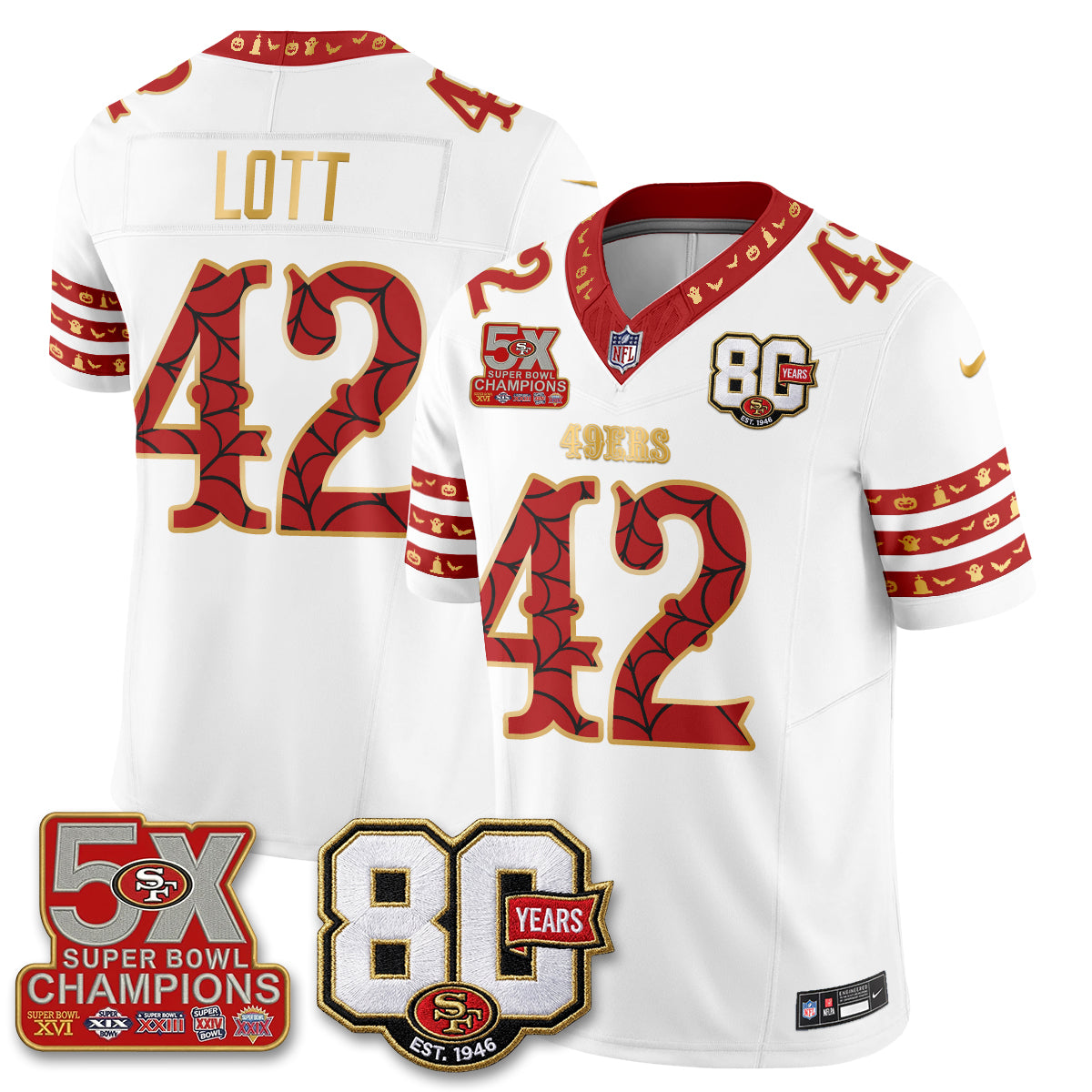 San Francisco 49ers Spooky Edition Vapor Jersey - Stitched
