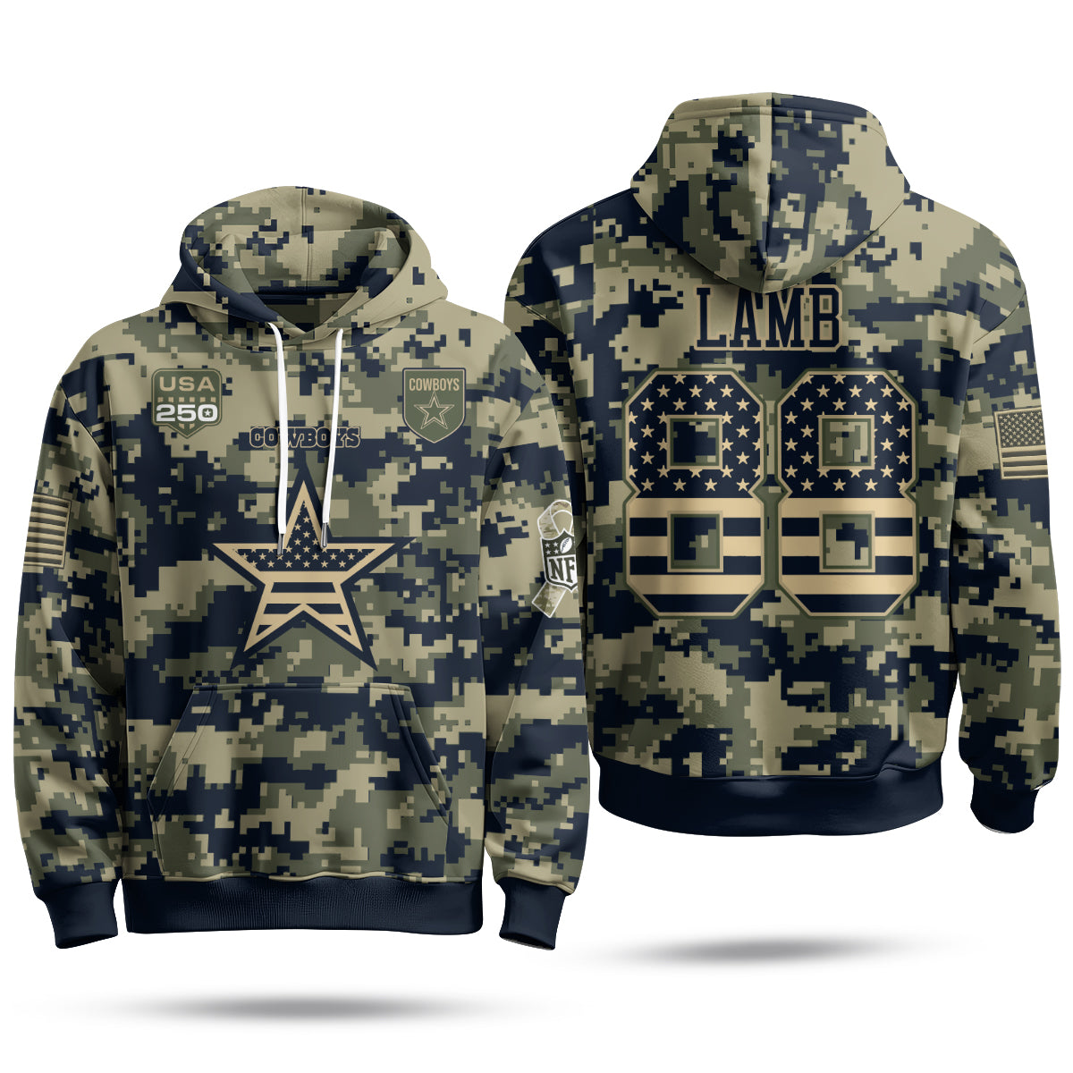 DAL 2026 Salute To Service Edition Pullover Hoodie - Printed
