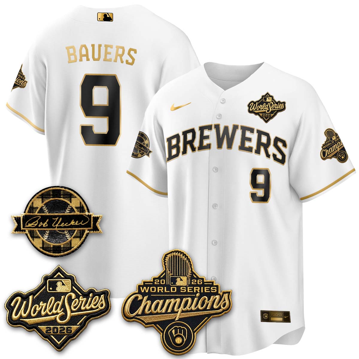 MIL 2026 WS Champions - Bob Uecker Patch Vapor Jersey - Stitched