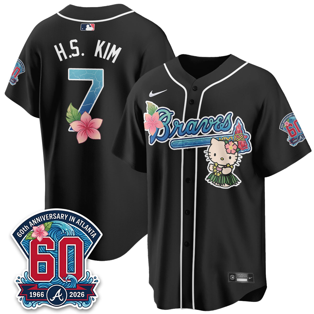 Atlanta Braves x Meow Aloha Spirit Vapor Jersey - Stitched