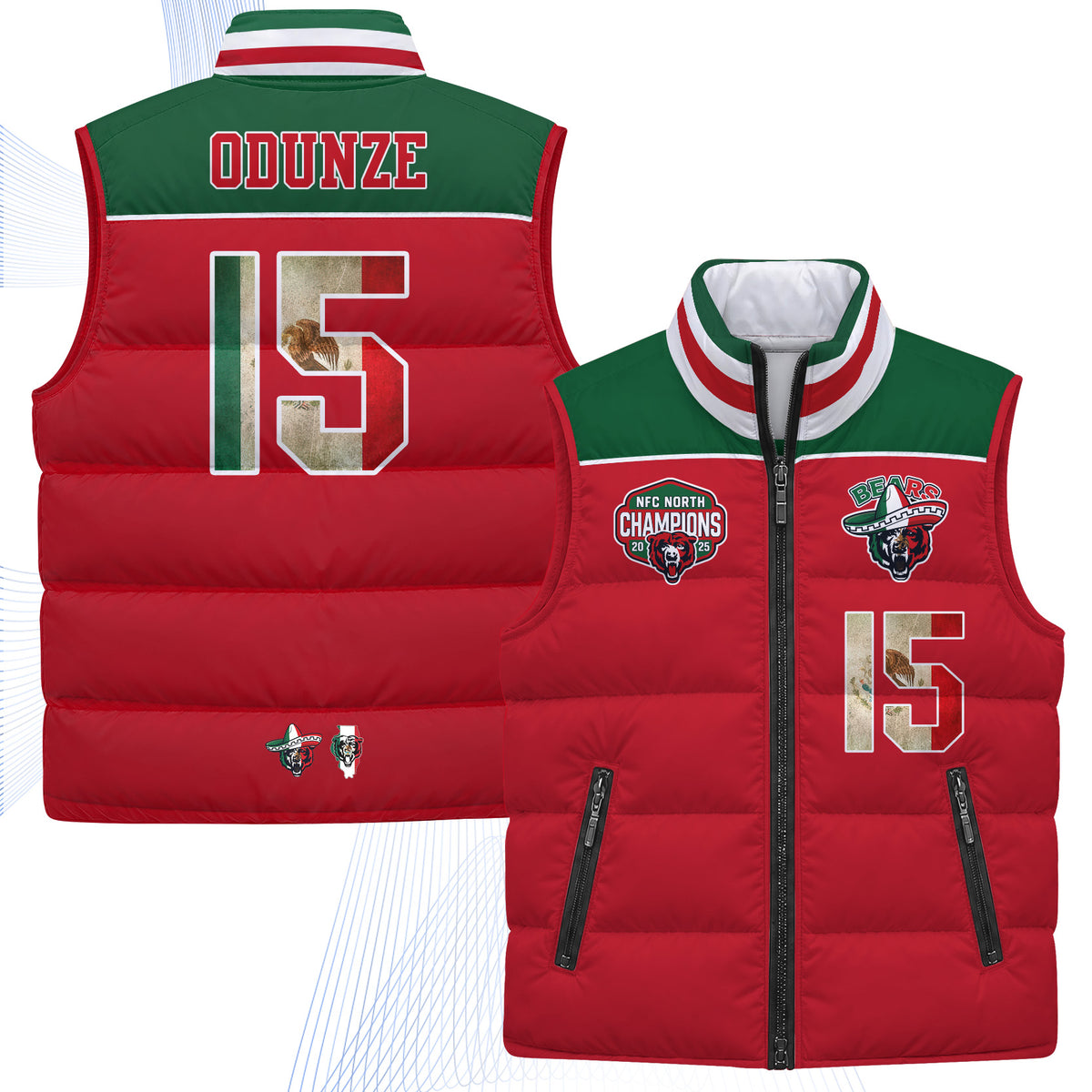 CHI Mexico Style Puffer Vest - Printed V2
