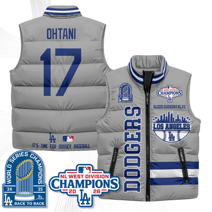 LAD "Bleed Blue" Puffer Vest - Printed
